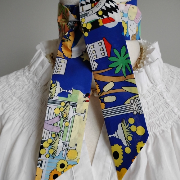 Liberty Art Fabric Super Skinny Scarf Pop Delight Peter Max Style 60s 70s Groovy - Picture 6 of 14